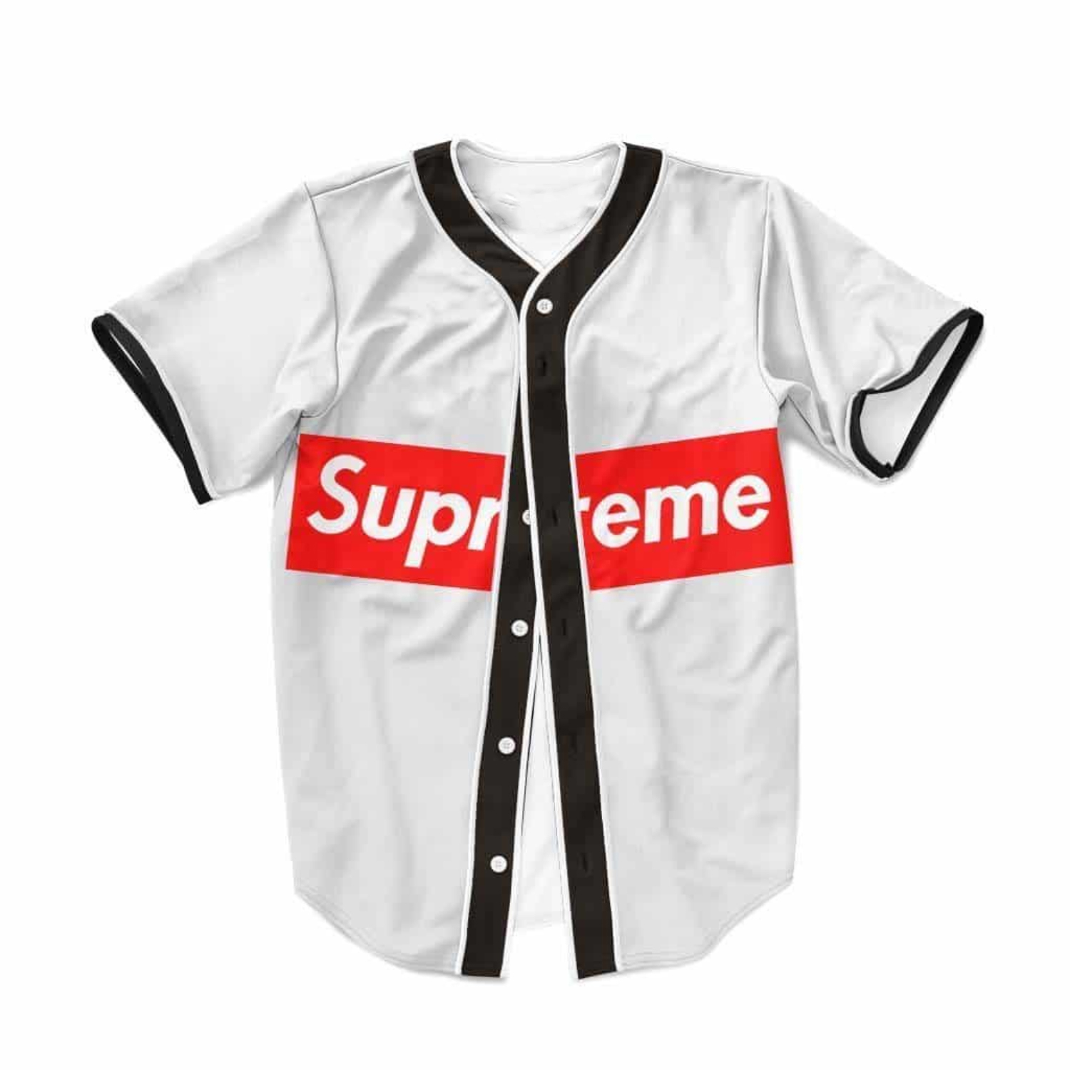 Supreme Brand Streetwear - ホワイト シュプリーム スタイル ベースボール ジャージ 3D