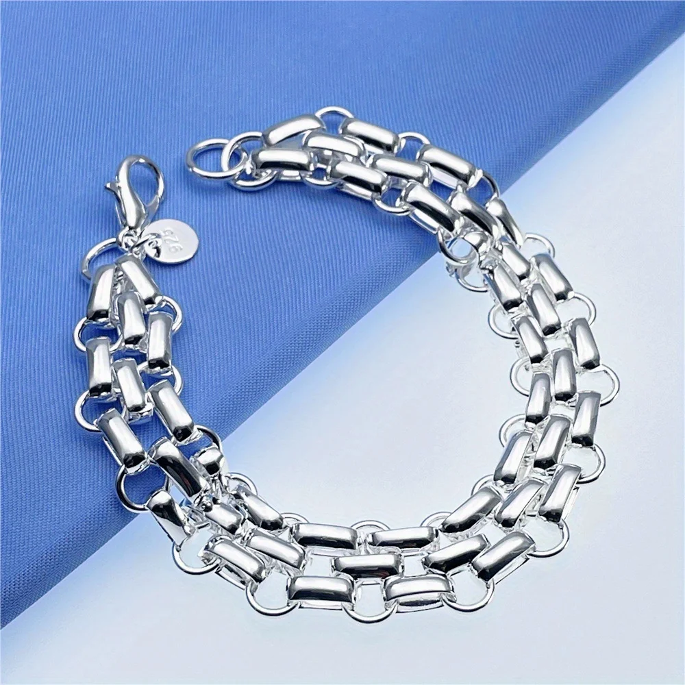 Streetwear Brand Jewelry - 人気ブランド 925 スターリングシルバー 気質チェーンブレスレット メンズ レディース