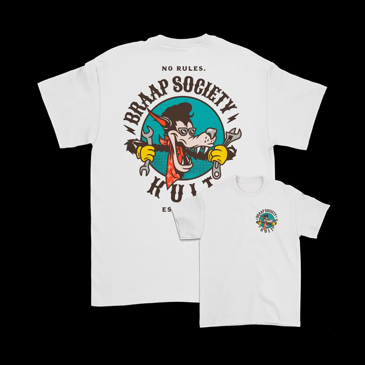 Streetwear Brand Japanese - ルールはなしません。 修理ビッグバッドウルフ日本レトロブランド Tシャツコットングラフィック Tシャツ男性女性夏ストリートウェア