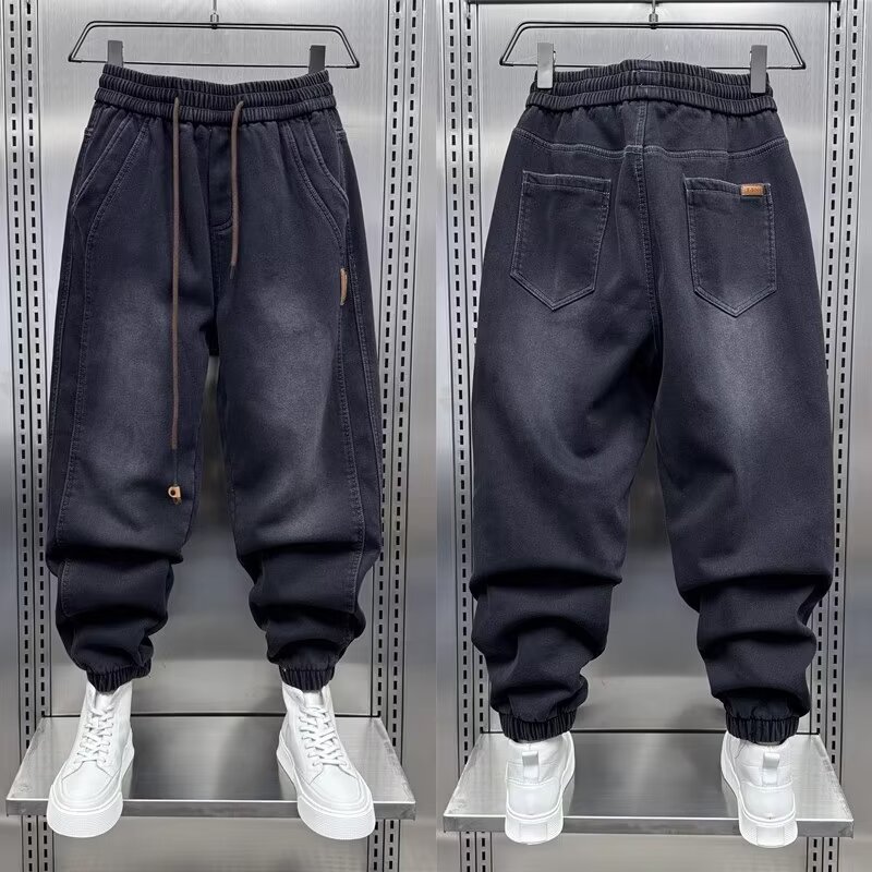 Streetwear Brand Japanese - メンズブラックハーレムジーンズ,韓国ストリートウェアジーンズ,デニムパンツ,ヒップホップストリートウェア,日本の原宿高級ブランド,y2kファッション