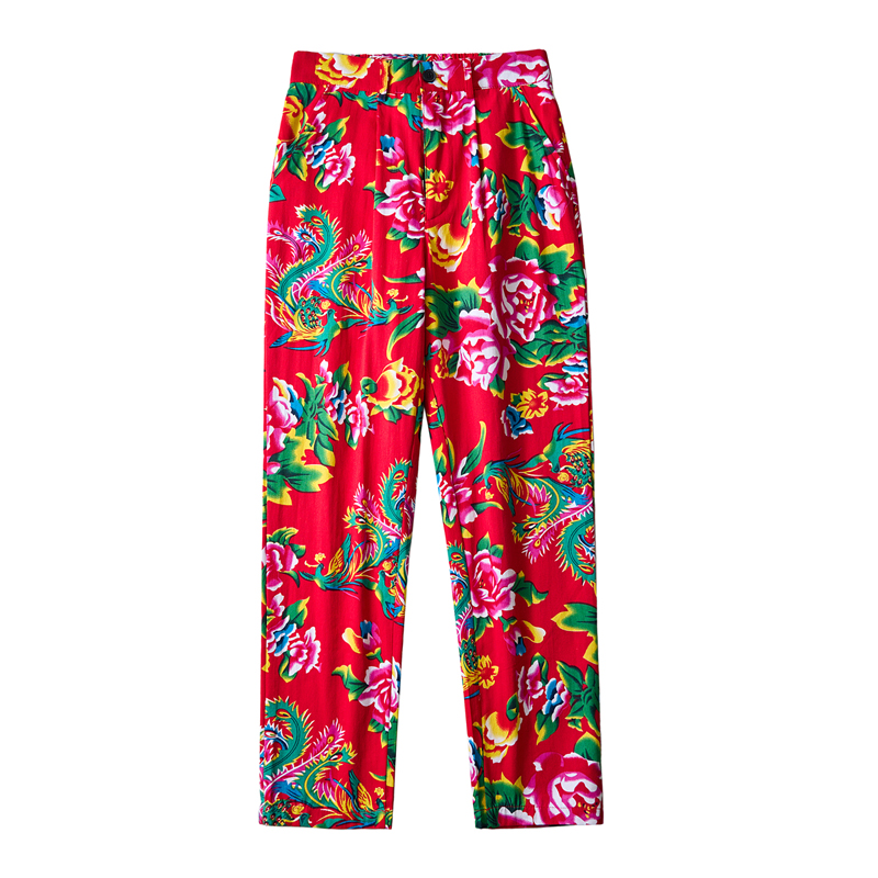 Streetwear Brand Flower - メンズジョガーパンツ,チャイニーズスタイル,ストリートウェア,バギー,花柄,高品質,春,人気,2024