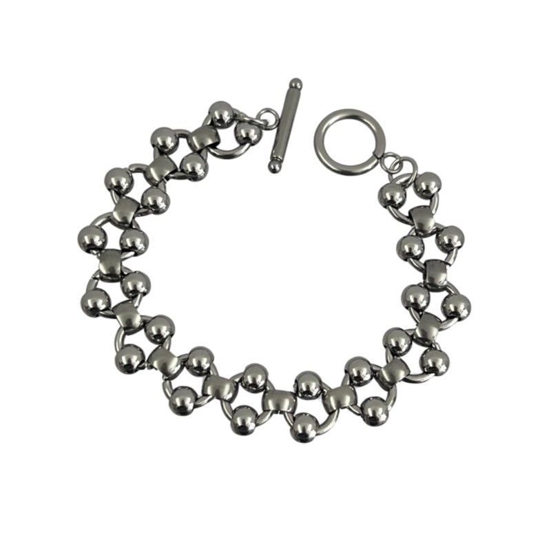 ヘビーパンク中空スチールビーズブレスレット - 色褪せないチ - Streetwear Brand Jewelry のレビューと価格