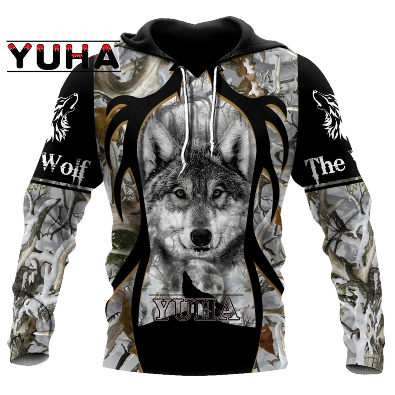 ウルフプリントパーカー メンズ 3Dパーカー ブランドスウェ - Quality Streetwear Brand のレビューと価格