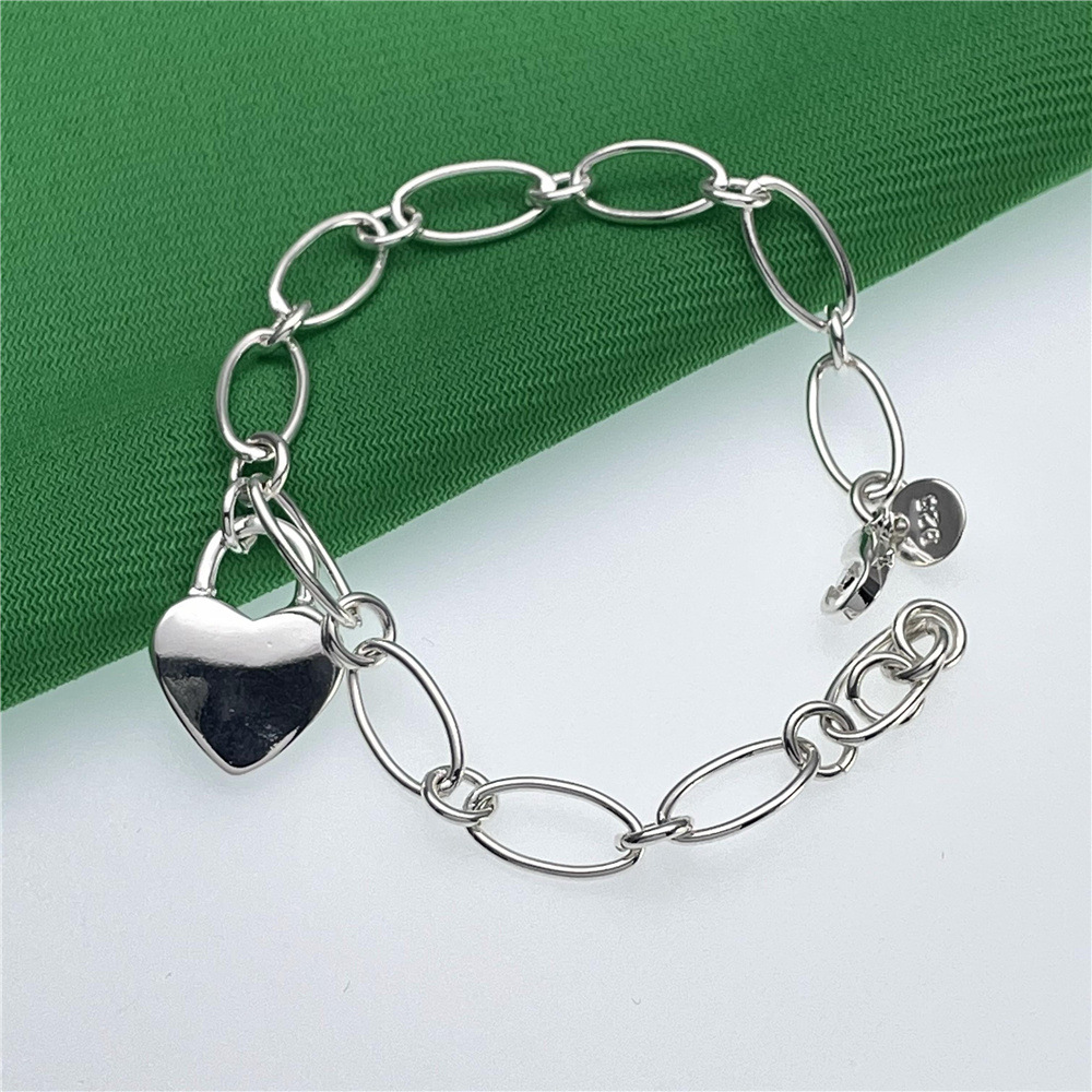 人気ブランド 925 スターリングシルバーかわいいハートロッ - Streetwear Brand Jewelry のレビューと価格