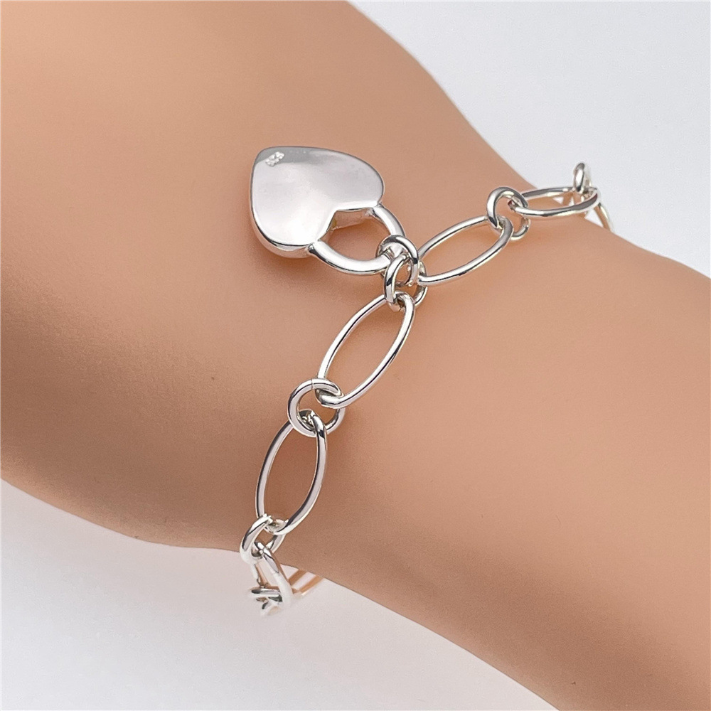 人気ブランド 925 スターリングシルバーかわいいハートロッ - Streetwear Brand Jewelry のレビューと価格