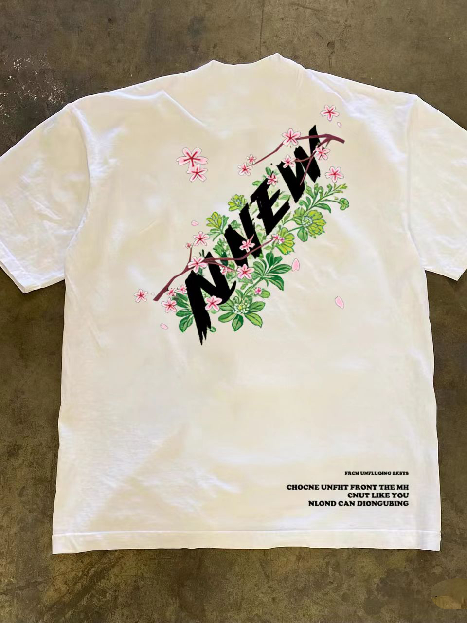 アメリカンスタイルの花柄プリント純綿半袖Tシャツストリートウ - Streetwear Brand Flower のレビューと価格