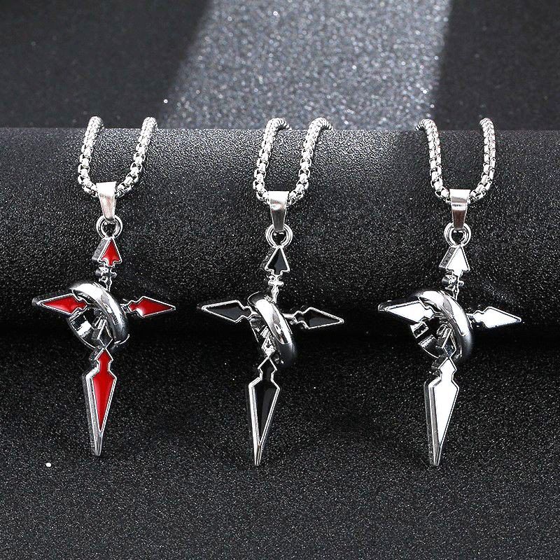 トレンディなブランドのクロスペンダントネックレス、リング付き - Streetwear Brand Jewelry のレビューと価格