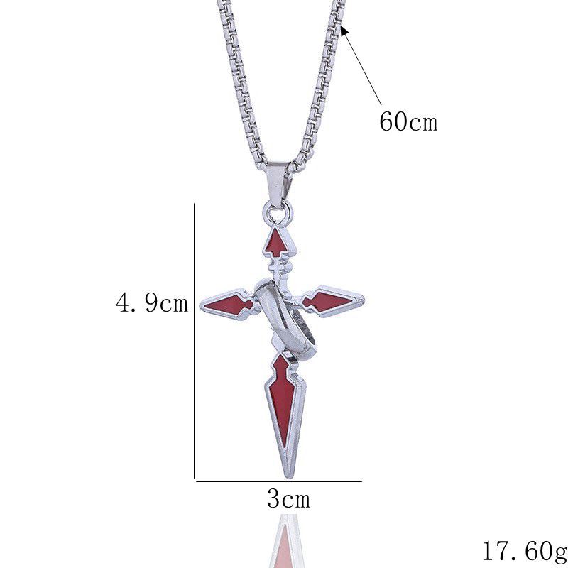 トレンディなブランドのクロスペンダントネックレス、リング付き - Streetwear Brand Jewelry のレビューと価格