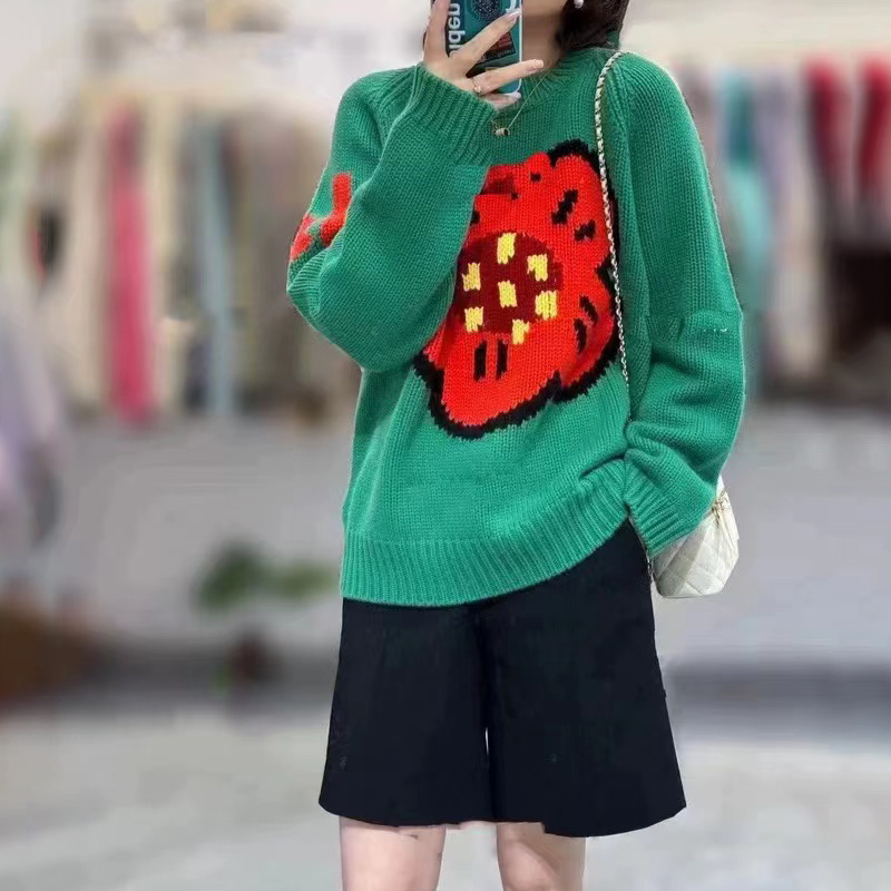 女性用ルーズカシミヤセーター,長袖セーター,エクストラシック - Streetwear Brand Flower のレビューと価格