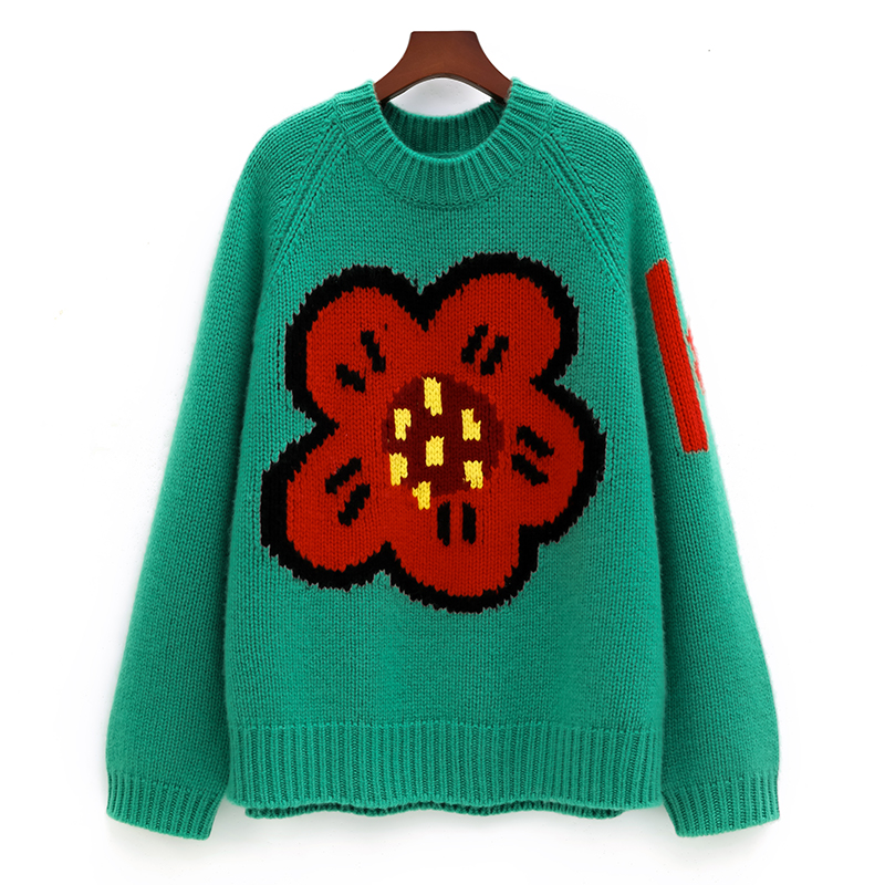 女性用ルーズカシミヤセーター,長袖セーター,エクストラシック - Streetwear Brand Flower のレビューと価格
