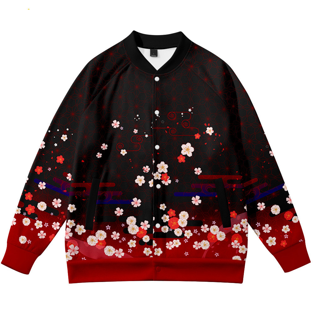 コートアニメ花キツネ 3D プリントスタンドカラージャケット - Streetwear Brand Flower のレビューと価格