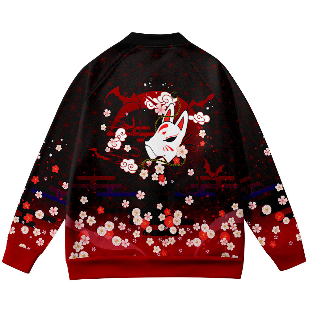 コートアニメ花キツネ 3D プリントスタンドカラージャケット - Streetwear Brand Flower のレビューと価格