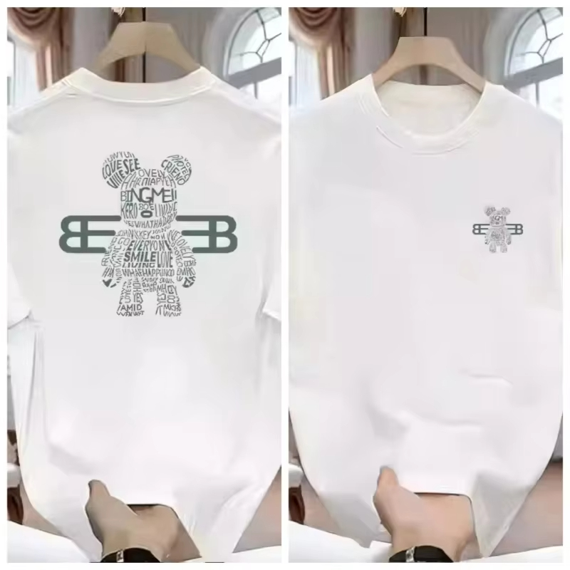100％純綿メンズ高級ブランドレタープリントTシャツ、半袖T - Quality Streetwear Brand のレビューと価格